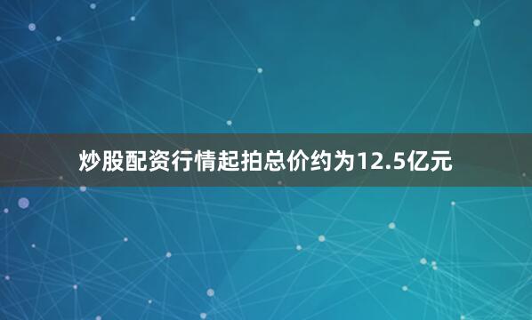 炒股配资行情起拍总价约为12.5亿元